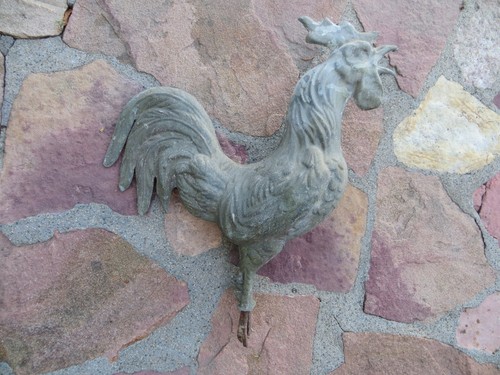 Ancienne girouette coq - , étain
