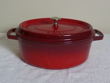 Staub Enamel Cast Iron Red Oval 4 QT Cocotte Dutch Oven #29 New w Lid cookware