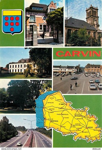 Carte postale carvin - 62,