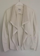 Veste blanche 2 matières cuir