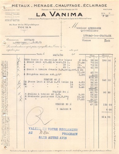 1932 metaux menage - metaux,