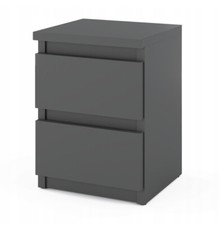 Table de chevet avec tiroirs, graphite Table de chevet avec 2 tiroirs 30 x 30 cm