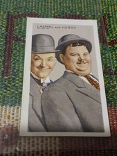 LAUREL & HARDY 1930s Green Back Tobacco Card Delightful / SUPERIOR Specimen!