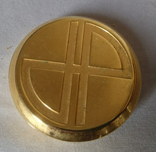 OLD SOLID PERFUME BOTTLE JEAN PATOU SUBLIME brass box, it still smells