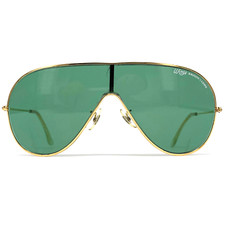 Vintage RAY-BAN " WINGS " sunglasses - USA 80's - Gold/Green - Large - Original