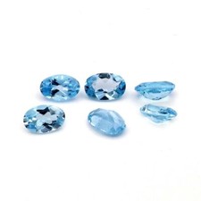 Topaze Bleue Taillée En Oval Pierre Précieuse 5x3 MM À 22x16 MM Calibrée DG