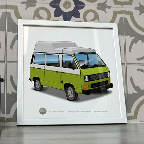 Poster combi westfalia van - t3,