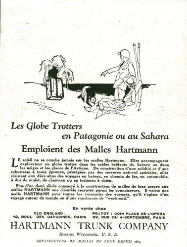 Publicité ancienne malles