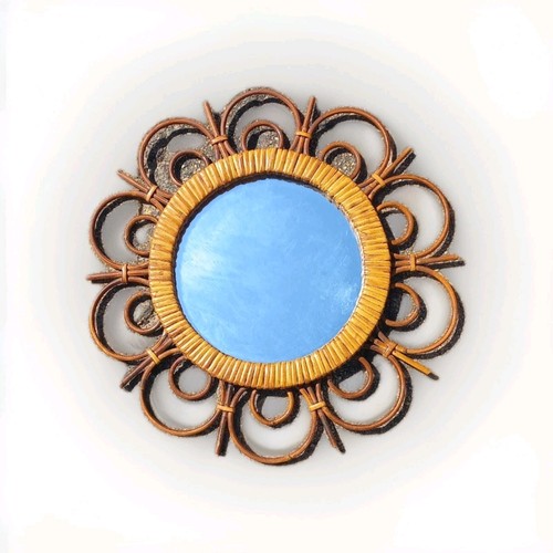 Miroir soleil rotin goût - rotin,