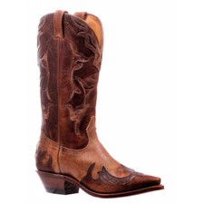 6610 Bottes Boulet western country Bout pointue marron femme