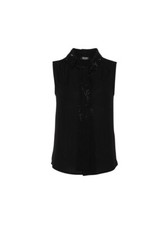 Haut Liu Jo Modèle Élégant Fabriqué En Georgette et Strass, Avec Écharpe, Co