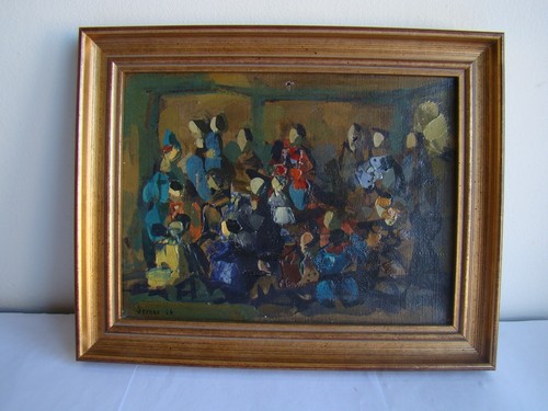 Hule sur toile signée - , verner