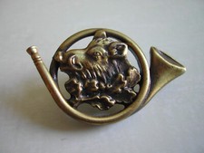 RARE Large Pin's Veneer Hunting Horn and Boar