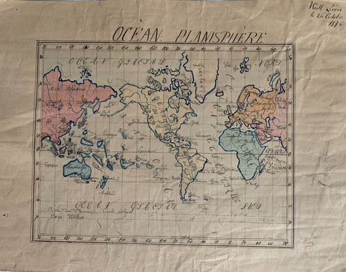Ancien dessin carte ocean - dessin,
