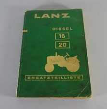 Parts Catalogue / Spare Parts List Lanz Bulldog D 1616 16 HP / D 2016 20 HP '11/1958