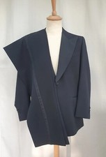 Parisian Bespoke Tuxedo Smoking 37/47 Handmade Black Tie Wool Sur-mesure Laine