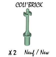 Lego 90540 - 2x Baton / Minifig utensil Ski pole 3L Snow - Vert Sand Green - NEW