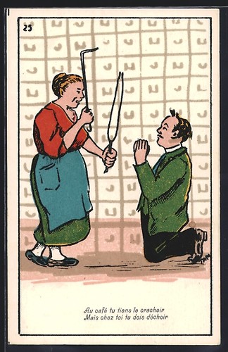 Femme menace mari avec - femme,