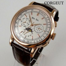 Sterile 42mm Automatic Men Watch ST1655 Movement Month Date Week Year Moon Phase