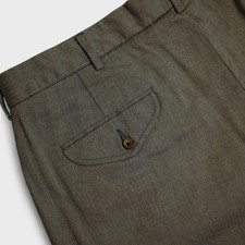 Polo Ralph Lauren Dress Pants Mens 38/32 Gray Herringbone Wool Pleated Sack Cuff