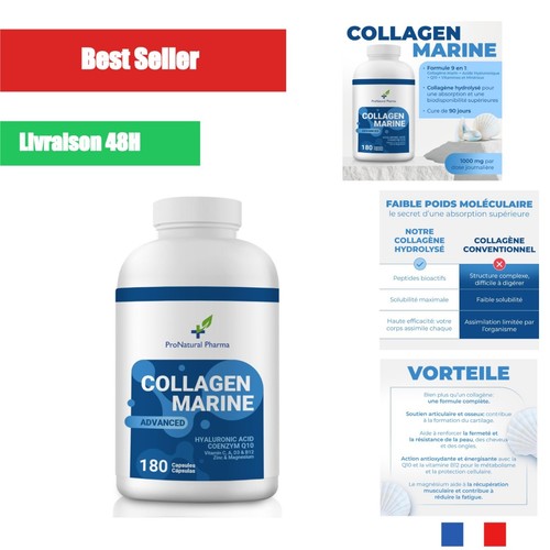 Collagène marin 180 gélules - marin,