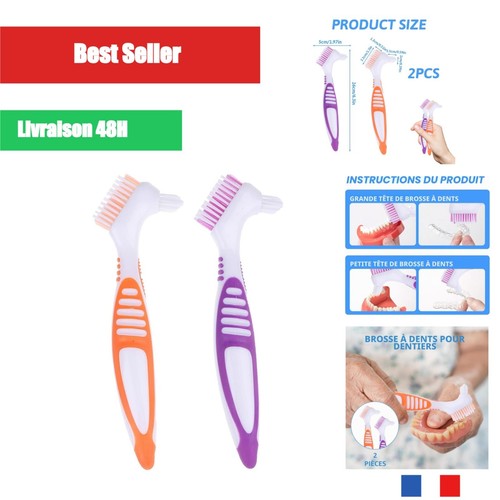 Brosse dentier double face - à,