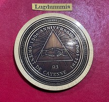 Medal - Freemasonry 150th Anniversary Orient de Cayenne G.L.D.F VF