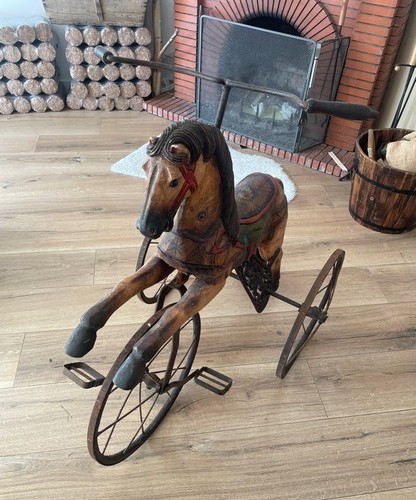 Ancien jouet cheval tricycle - jouet,