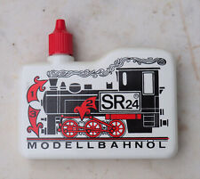 ANTIQUE TOY - ModellBanhöl oil can partly used - smoke, rails, wheels