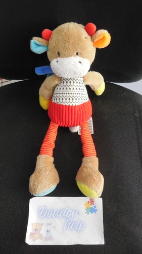 Doudou peluche girafe vache - girafe,