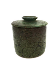 CERAMIC JAR BOX ROBERT MEYNARD FRANCE FRENCH HORSE CHEVAUX MID CENTURY VALLAURIS