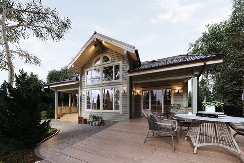Prefab log cabin - log,