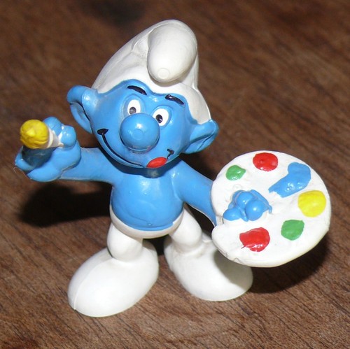 Figurine schtroumpf peintre - figurine,