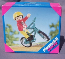 PLAYMOBIL 4556 ENFANT garçon vélo bicyclette jeux école casque roue BOITE NEUF