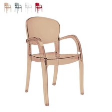 Chaise Transparente Polycarbonate avec Accoudoirs Empilable Grand Soleil Joker