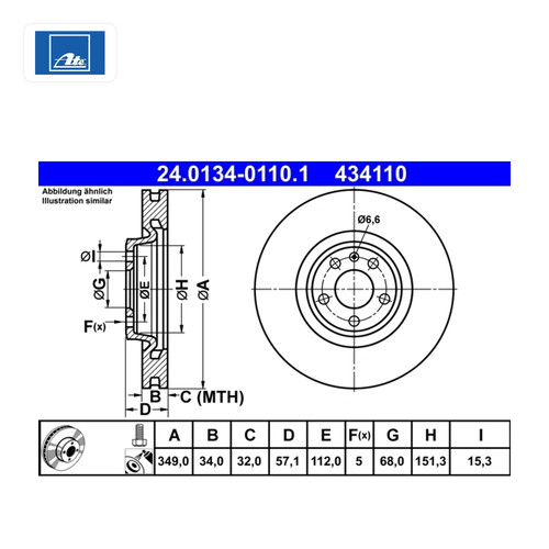 Lot disques frein ate - lot,