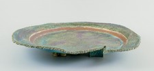 Édouard Massier, French ceramicist. Unique colossal dish on three feet. 1930/40s