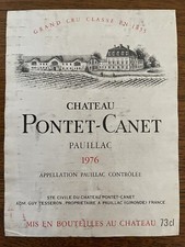 1976 Château Pontet Canet Label - 73cl - (4)