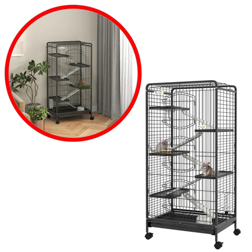 Cage roulante pawhut pour - roulante,