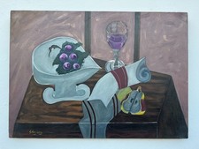 Peinture à l'huile sur toile GEORGES BRAQUE ANCIENNE MODERNE CUBISTE...