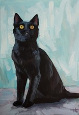 Tableau original chat noir