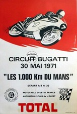 MOTO CIRCUIT BUGATTI 1971 Rkbv - POSTER HQ 50x70cm d'une AFFICHE VINTAGE