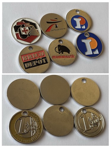 Lot jetons de caddie - 6,