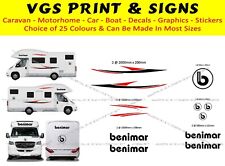 BENIMAR MOTORHOME CAMPERVAN 12 PIECE KIT DECALS STICKERS CHOICE OF COLOURS #11