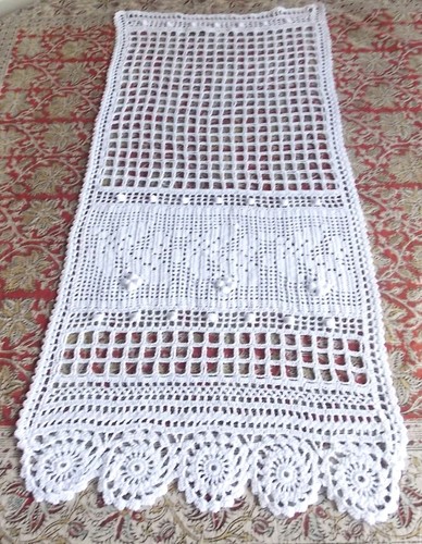Rideau brise bise - bise, crochet