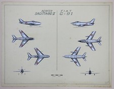 Jean CUNY (1925-1992) Avion de Combat Chasseur Collection Edward Stephenson