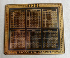 1955 Small Advertising Calendar on Metal Plate.