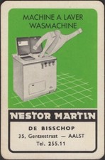 Playing Cards Single Card Old Vintage  NESTOR MARTIN WASHING MACHINE Advertising