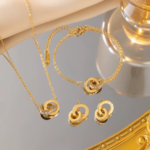 Ensemble bijoux doré - ensemble,