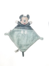 Doudou plat Mickey Bleu gris